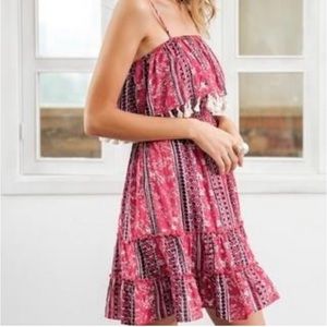 Tantrums multicolored paisley boho hippie offtheshoulder flared out 4 in 1 dress